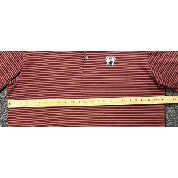 Nike‎ Golf Shirt Mens Red Striped XL Pebble Beach Short Sleeve Golf Dri-Fit UV - Picture 6 of 12